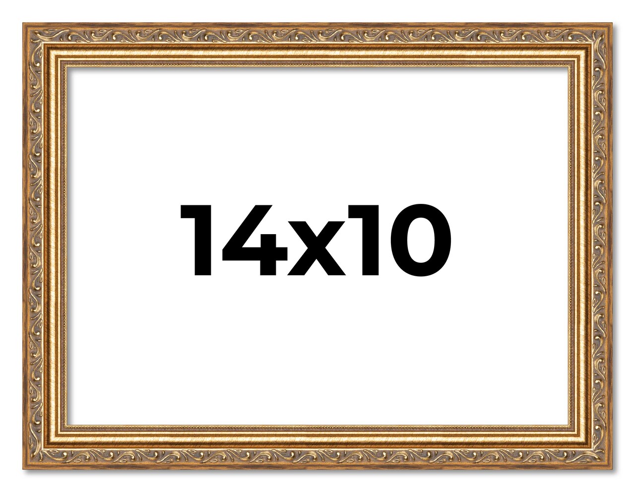 14x10 Solid Wood Antique Picture Frame with UV-Resistant Acrylic & Acid-Free Backing, Available in 4 Finishes: Bronze, Gold, Silver, and Gold with Black